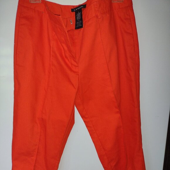 Zac & Rachel Pants - Zac & Rachel -Deep Coral Capri Pants with Lace Up Detail